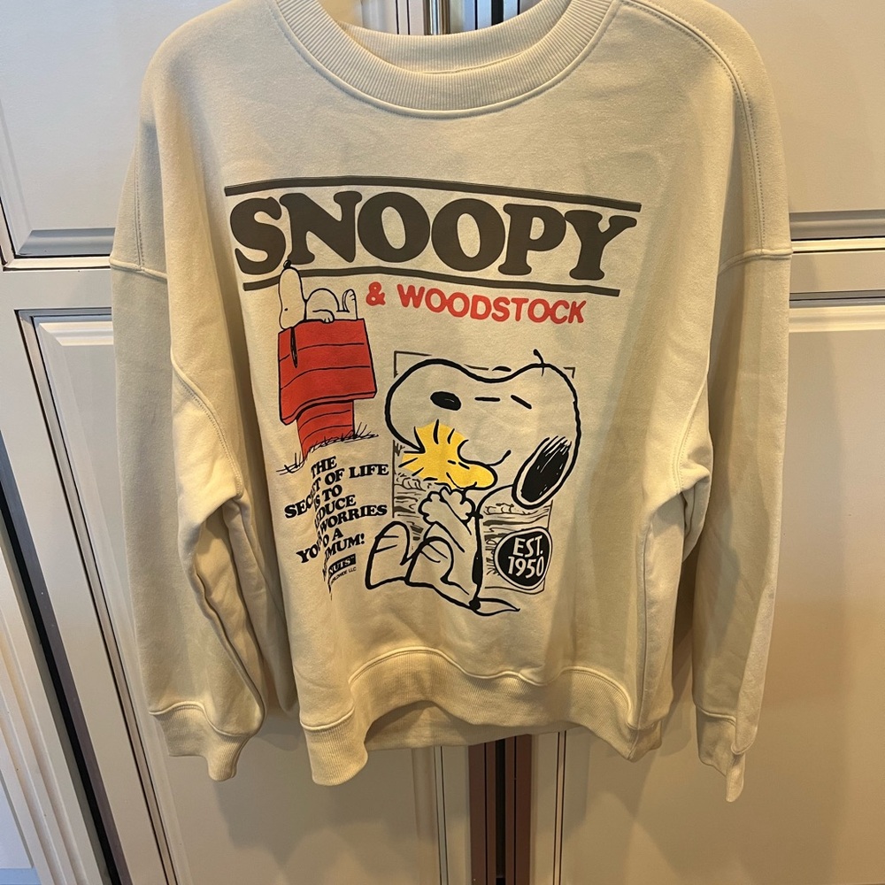 Peanuts Snoopy & Woodstock Cream Sweater